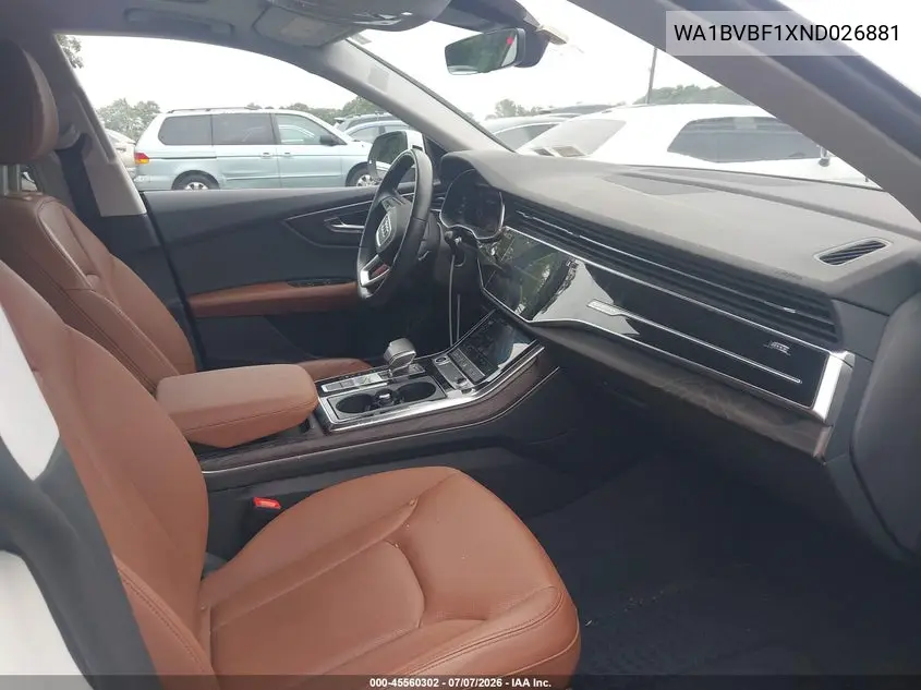 2022 Audi Q8 Premium Plus 55 Tfsi Quattro Tiptronic VIN: WA1BVBF1XND026881 Lot: 45560302
