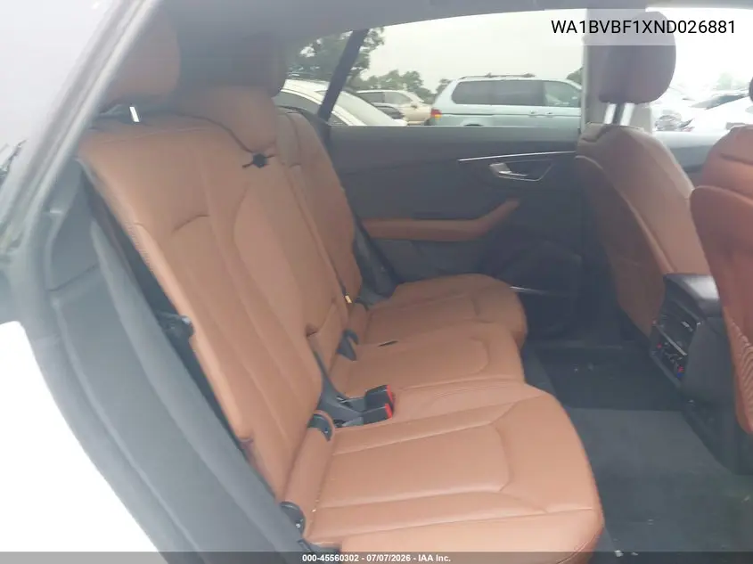 2022 Audi Q8 Premium Plus 55 Tfsi Quattro Tiptronic VIN: WA1BVBF1XND026881 Lot: 45560302