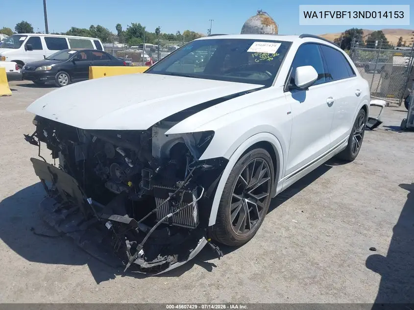 2022 Audi Q8 Prestige 55 Tfsi Quattro Tiptronic VIN: WA1FVBF13ND014153 Lot: 45607429