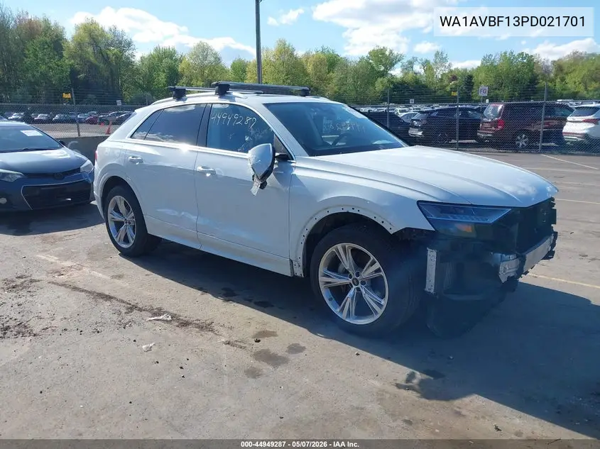 2023 Audi Q8 Premium 55 Tfsi Quattro Tiptronic VIN: WA1AVBF13PD021701 Lot: 44949287