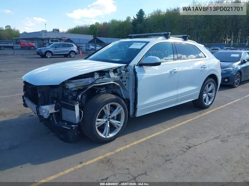 2023 Audi Q8 Premium 55 Tfsi Quattro Tiptronic VIN: WA1AVBF13PD021701 Lot: 44949287