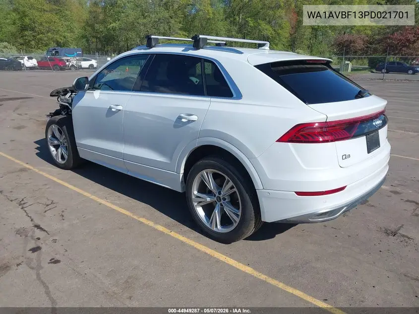 2023 Audi Q8 Premium 55 Tfsi Quattro Tiptronic VIN: WA1AVBF13PD021701 Lot: 44949287
