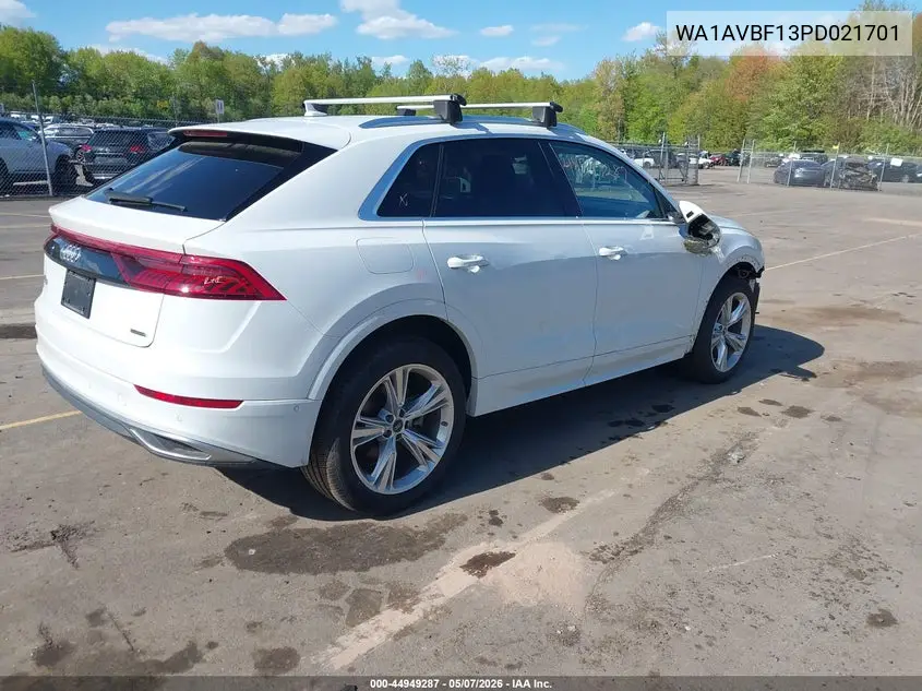 2023 Audi Q8 Premium 55 Tfsi Quattro Tiptronic VIN: WA1AVBF13PD021701 Lot: 44949287