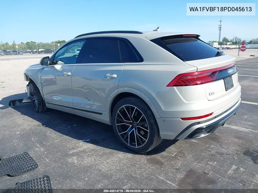 2023 Audi Q8 Prestige 55 Tfsi Quattro Tiptronic VIN: WA1FVBF18PD045613 Lot: 45514776