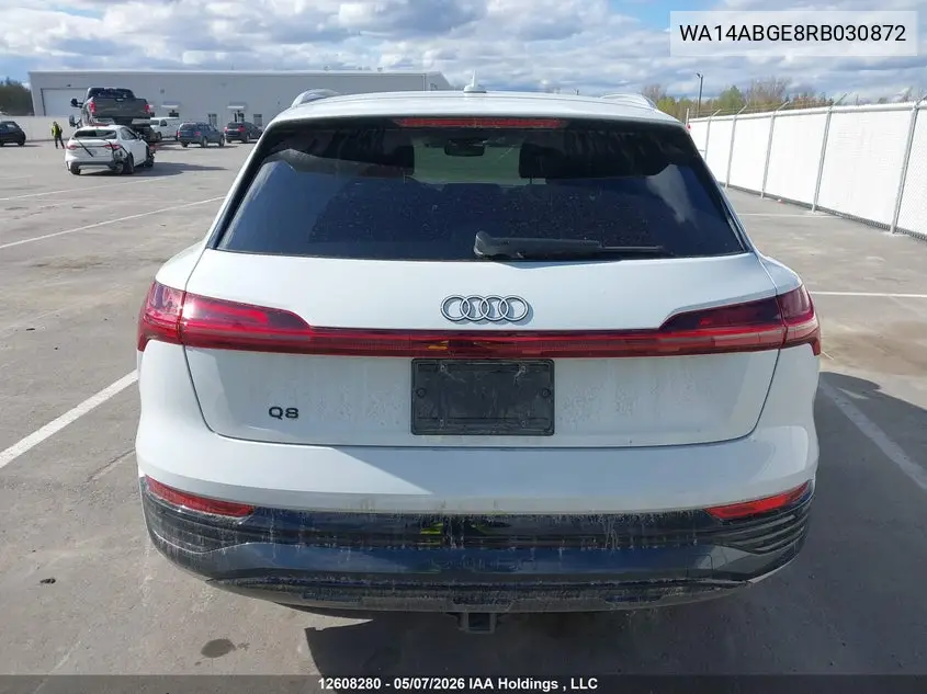 2024 Audi Q8 E-Tron VIN: WA14ABGE8RB030872 Lot: 12608280