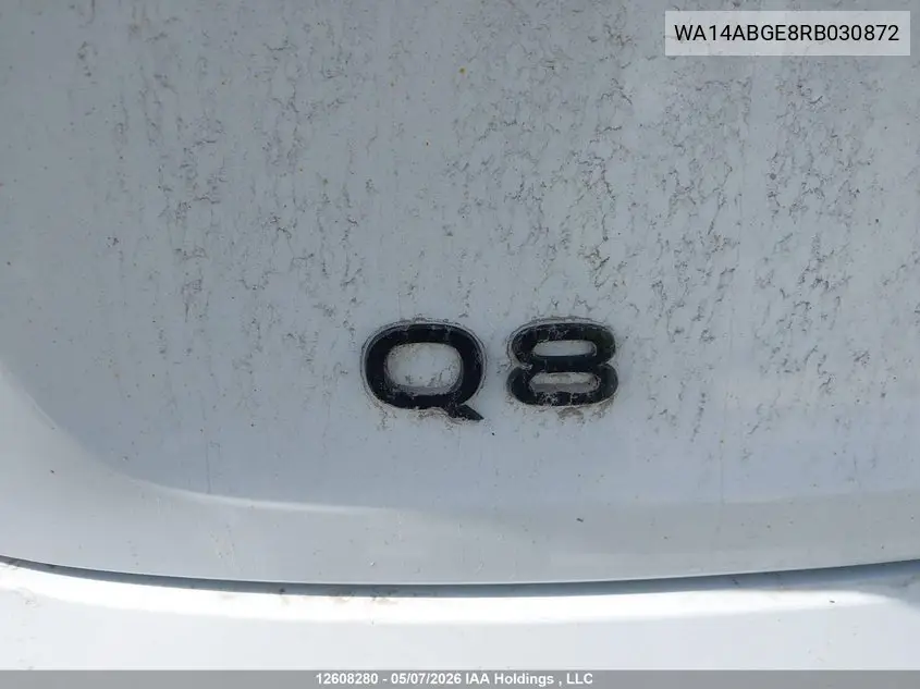 2024 Audi Q8 E-Tron VIN: WA14ABGE8RB030872 Lot: 12608280