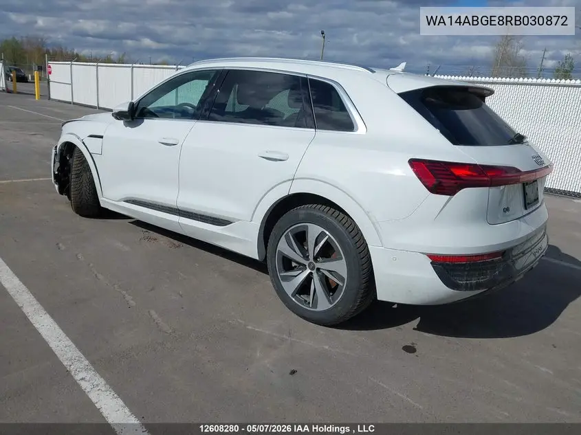 2024 Audi Q8 E-Tron VIN: WA14ABGE8RB030872 Lot: 12608280