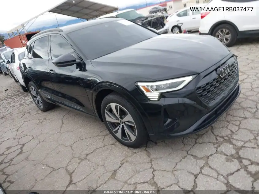 2024 Audi Q8 E-Tron Premium Quattro VIN: WA14AAGE1RB037477 Lot: 43778168