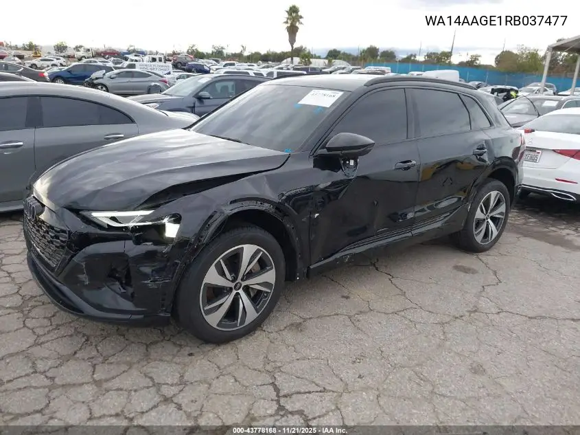 2024 Audi Q8 E-Tron Premium Quattro VIN: WA14AAGE1RB037477 Lot: 43778168