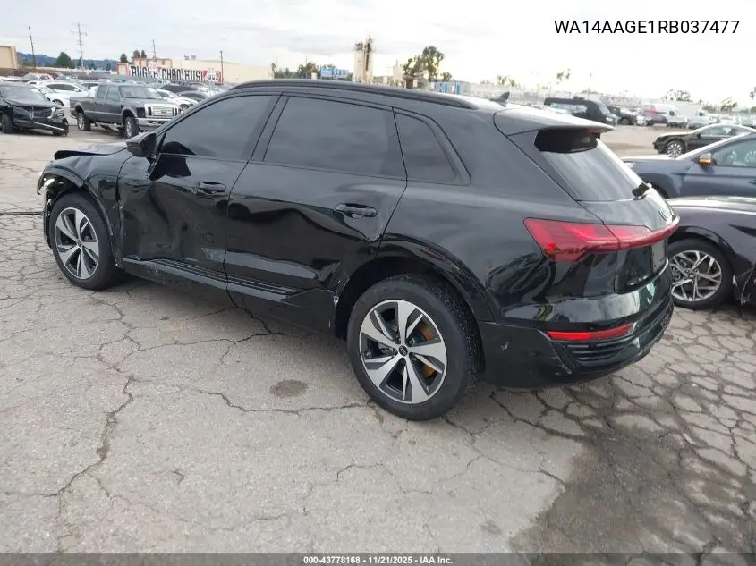 2024 Audi Q8 E-Tron Premium Quattro VIN: WA14AAGE1RB037477 Lot: 43778168