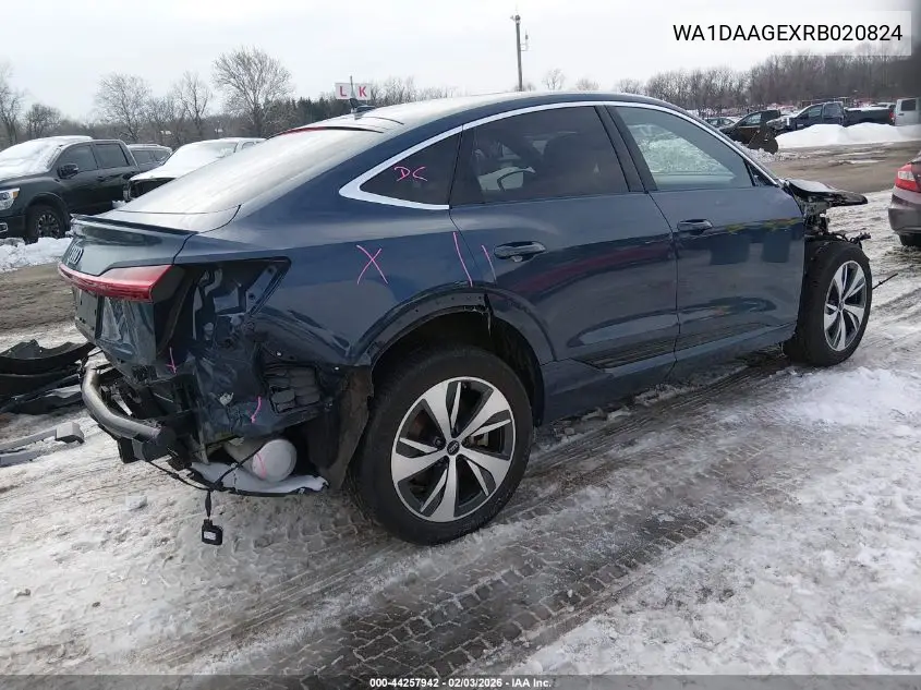 2024 Audi Q8 E-Tron S Line Prestige Quattro VIN: WA1DAAGEXRB020824 Lot: 44257942