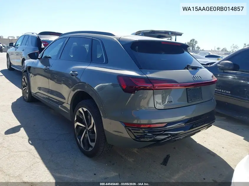 2024 Audi Q8 E-Tron Premium Plus Quattro VIN: WA15AAGE0RB014857 Lot: 44545440