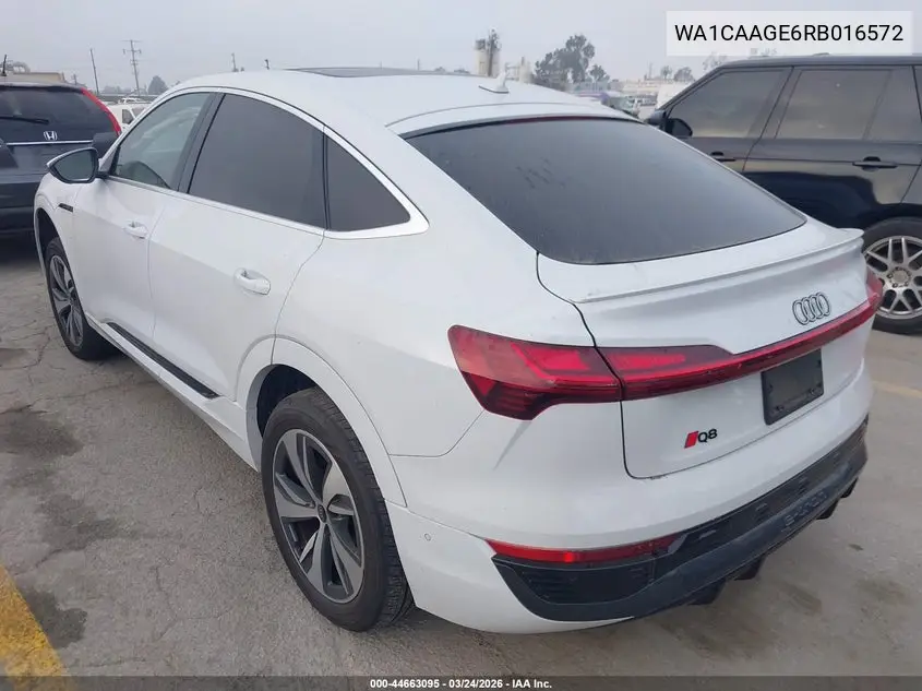 2024 Audi Q8 E-Tron S Line Premium Plus Quattro VIN: WA1CAAGE6RB016572 Lot: 44663095