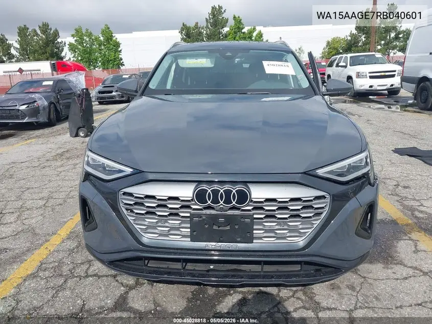 2024 Audi Q8 E-Tron Premium Plus Quattro VIN: WA15AAGE7RB040601 Lot: 45028818