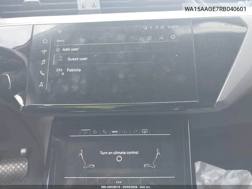 2024 Audi Q8 E-Tron Premium Plus Quattro VIN: WA15AAGE7RB040601 Lot: 45028818