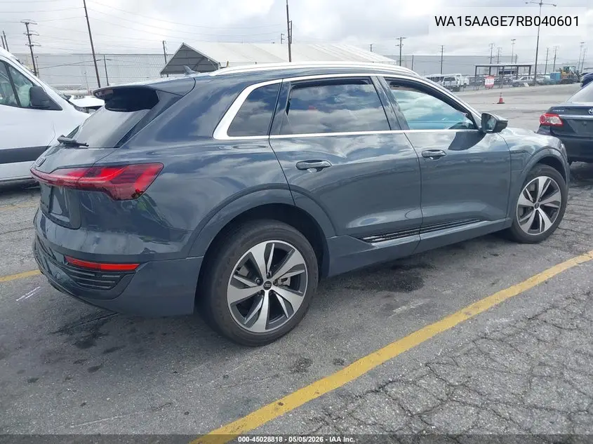 2024 Audi Q8 E-Tron Premium Plus Quattro VIN: WA15AAGE7RB040601 Lot: 45028818