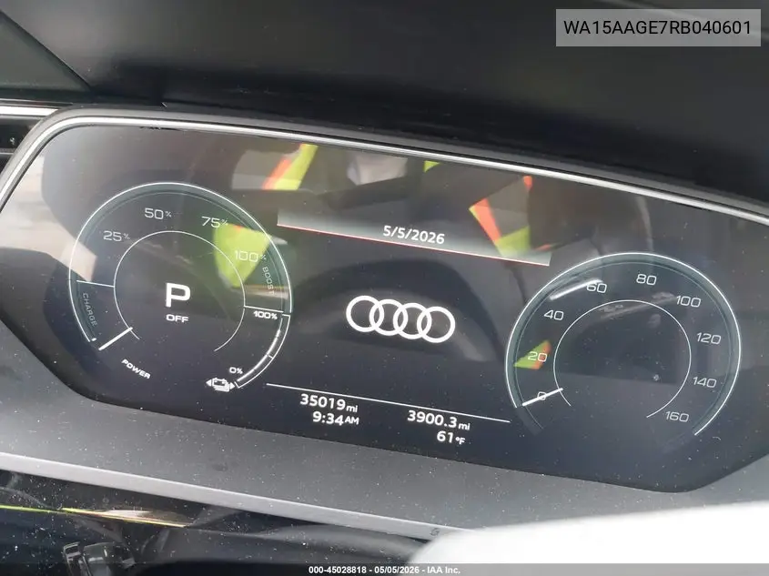 2024 Audi Q8 E-Tron Premium Plus Quattro VIN: WA15AAGE7RB040601 Lot: 45028818