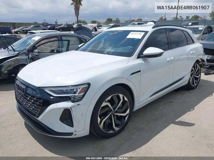 2024 Audi Q8 E-Tron Premium Plus Quattro VIN: WA15AAGE4RB061907 Lot: 45212596