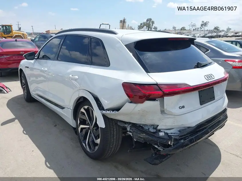2024 Audi Q8 E-Tron Premium Plus Quattro VIN: WA15AAGE4RB061907 Lot: 45212596