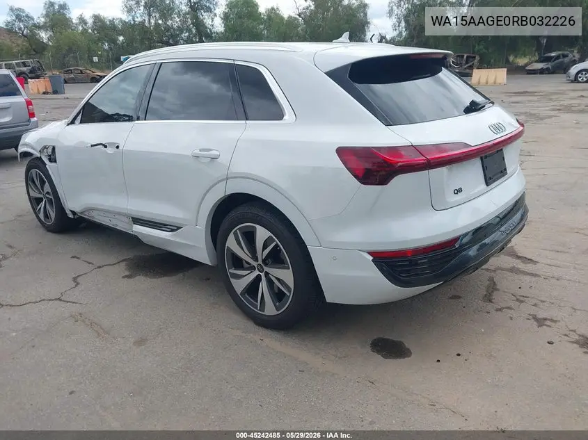 2024 Audi Q8 E-Tron Premium Plus Quattro VIN: WA15AAGE0RB032226 Lot: 45242485