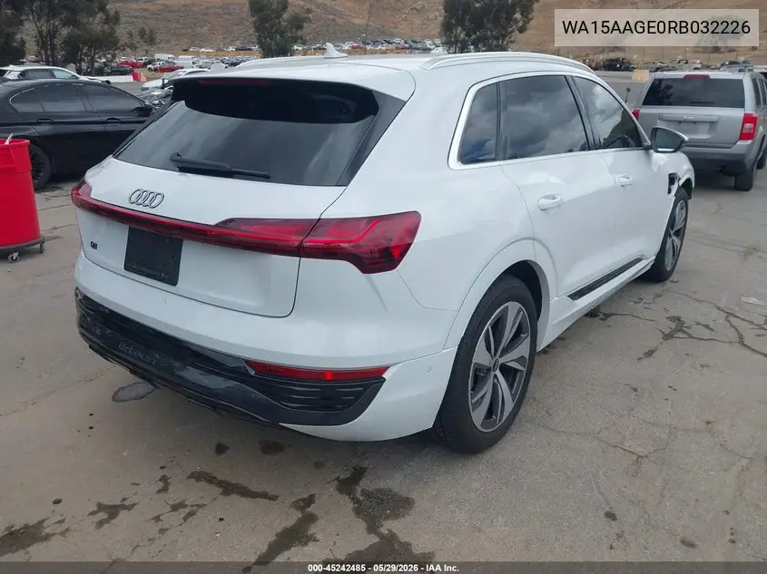 2024 Audi Q8 E-Tron Premium Plus Quattro VIN: WA15AAGE0RB032226 Lot: 45242485