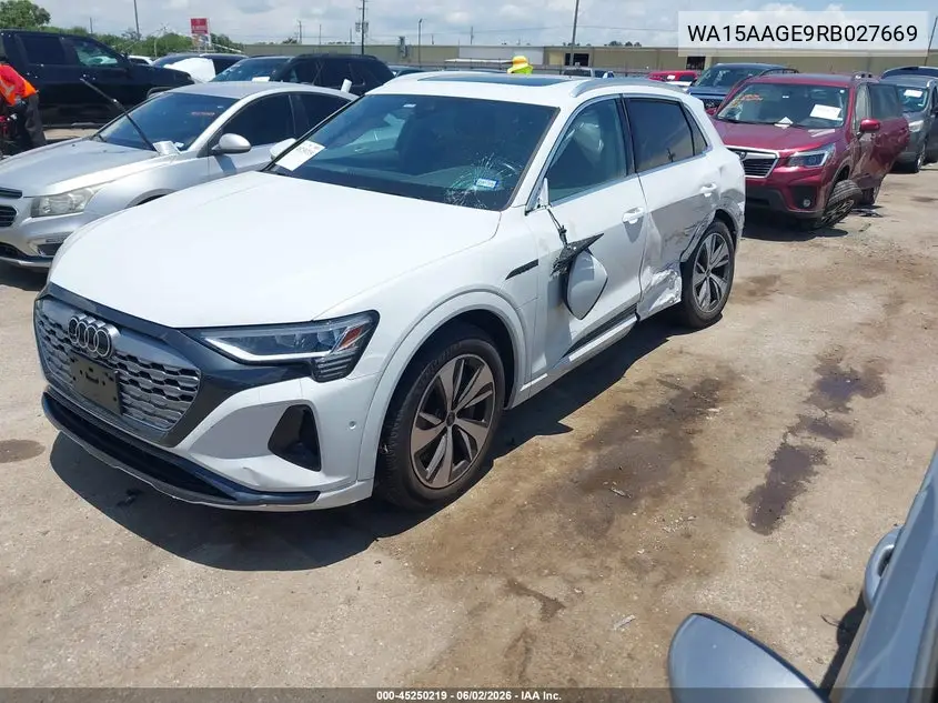 2024 Audi Q8 E-Tron Premium Plus Quattro VIN: WA15AAGE9RB027669 Lot: 45250219