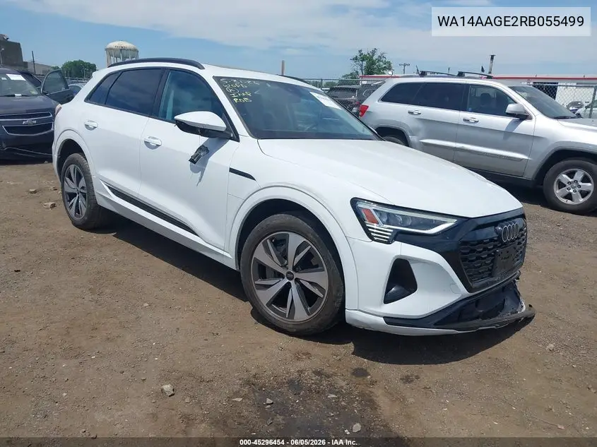 2024 Audi Q8 E-Tron Premium Quattro VIN: WA14AAGE2RB055499 Lot: 45296454