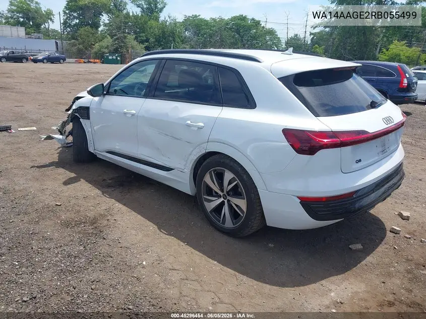 2024 Audi Q8 E-Tron Premium Quattro VIN: WA14AAGE2RB055499 Lot: 45296454