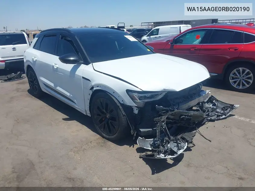 2024 Audi Q8 E-Tron Premium Plus Quattro VIN: WA15AAGE0RB020190 Lot: 45299901