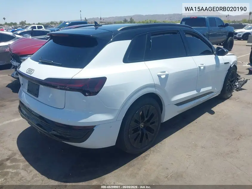 2024 Audi Q8 E-Tron Premium Plus Quattro VIN: WA15AAGE0RB020190 Lot: 45299901