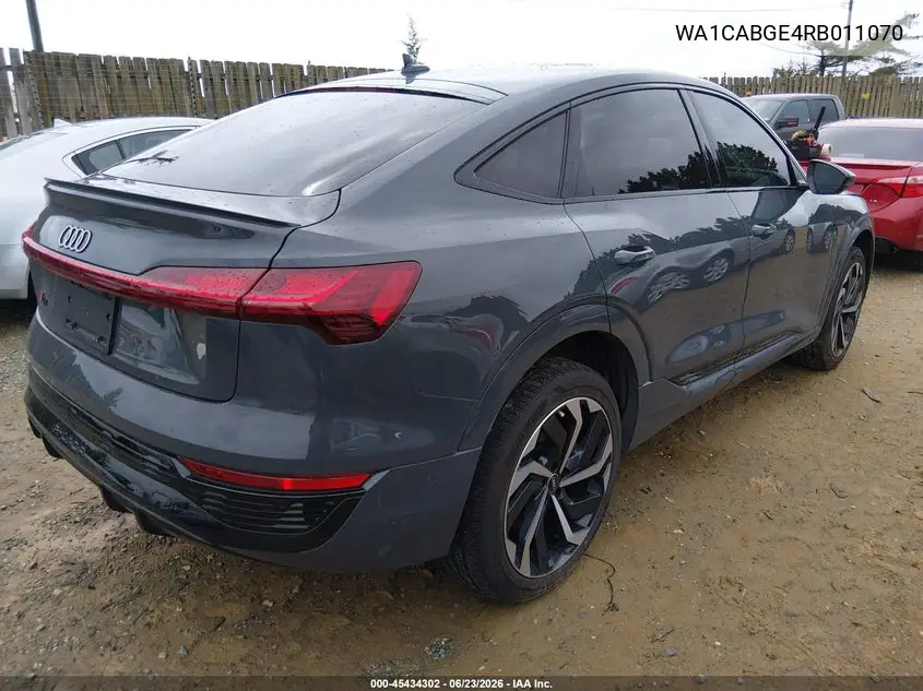 2024 Audi Q8 E-Tron S Line Premium Plus Quattro VIN: WA1CABGE4RB011070 Lot: 45434302