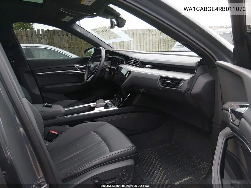 2024 Audi Q8 E-Tron S Line Premium Plus Quattro VIN: WA1CABGE4RB011070 Lot: 45434302