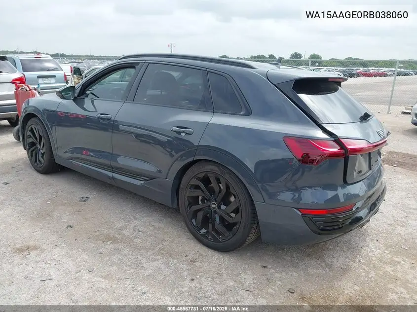 2024 Audi Q8 E-Tron Premium Plus Quattro VIN: WA15AAGE0RB038060 Lot: 45567731