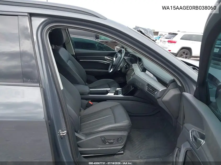 2024 Audi Q8 E-Tron Premium Plus Quattro VIN: WA15AAGE0RB038060 Lot: 45567731