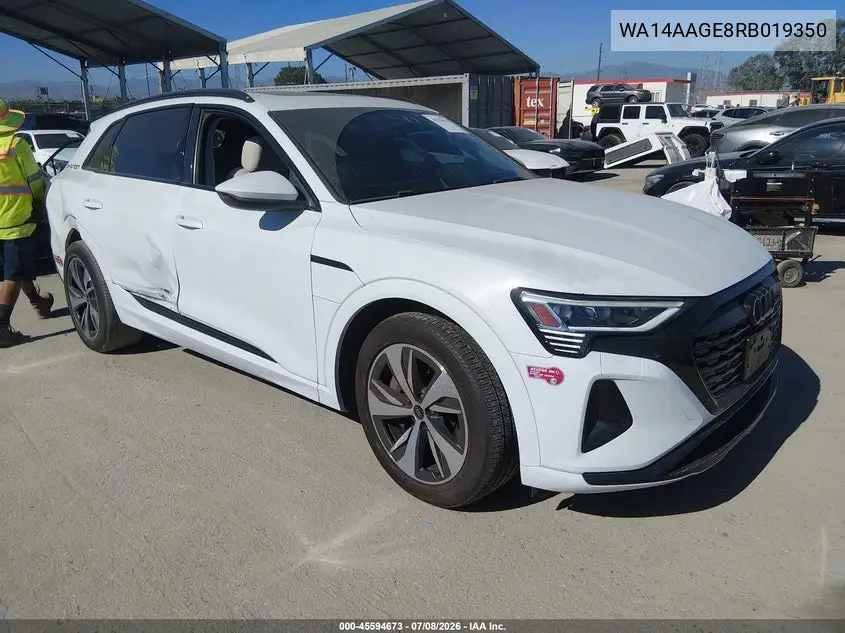 2024 Audi Q8 E-Tron Premium Quattro VIN: WA14AAGE8RB019350 Lot: 45594673