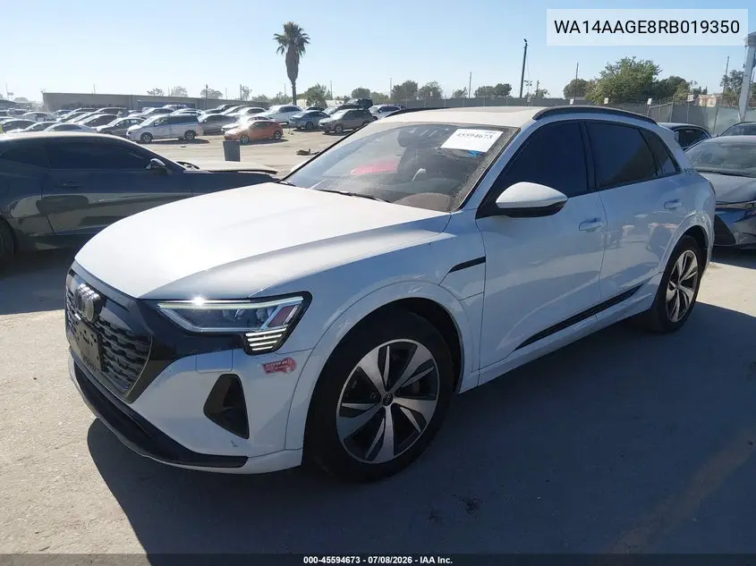 2024 Audi Q8 E-Tron Premium Quattro VIN: WA14AAGE8RB019350 Lot: 45594673