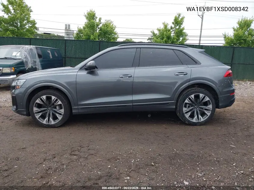 2025 Audi Q8 Premium Plus 55 Tfsi Quattro VIN: WA1EVBF1XSD008342 Lot: 45433377