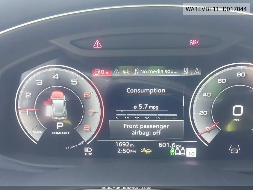 2026 Audi Q8 Premium Plus 55 Tfsi Quattro Tiptronic VIN: WA1EVBF11TD017044 Lot: 45271281