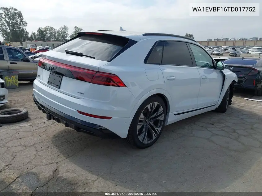 2026 Audi Q8 Premium Plus 55 Tfsi Quattro Tiptronic VIN: WA1EVBF16TD017752 Lot: 45317977