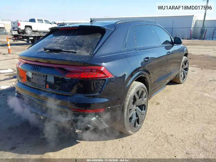 2021 Audi Rs Q8 Tfsi Quattro Tiptronic VIN: WU1ARAF18MD017596 Lot: 44285956