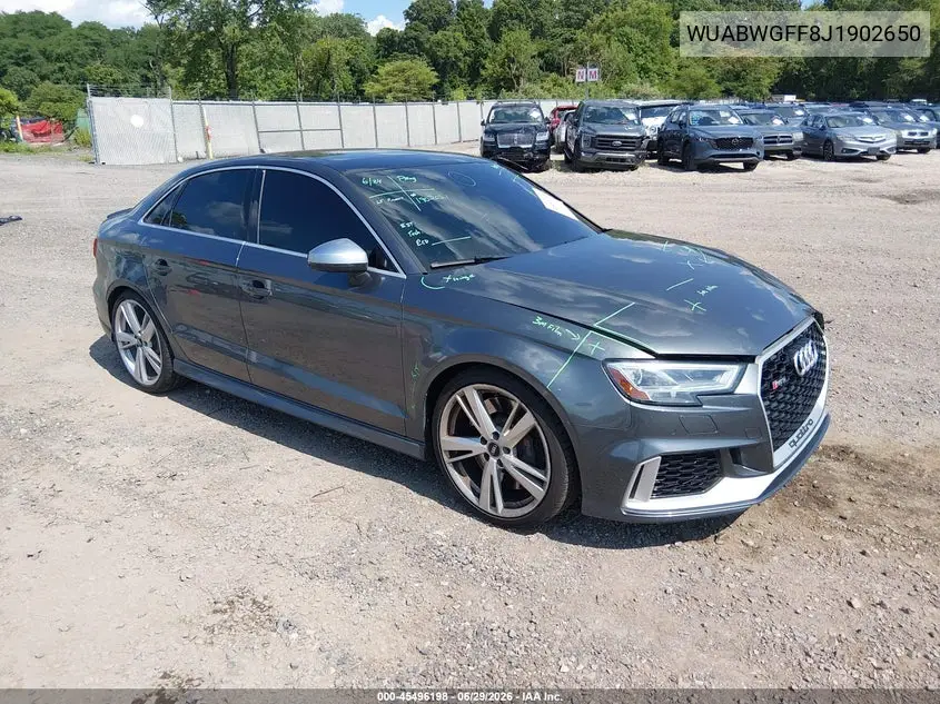 2018 Audi Rs 3 2.5T VIN: WUABWGFF8J1902650 Lot: 45496198