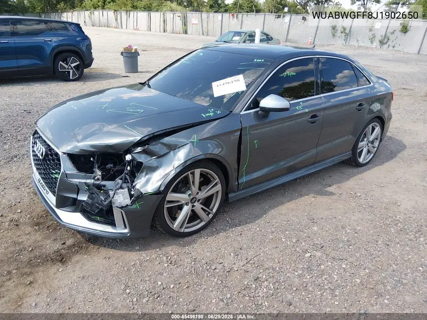2018 Audi Rs 3 2.5T VIN: WUABWGFF8J1902650 Lot: 45496198
