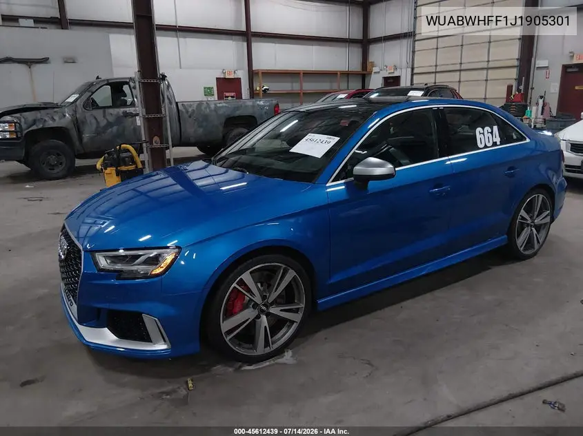2018 Audi Rs 3 2.5T VIN: WUABWHFF1J1905301 Lot: 45612439