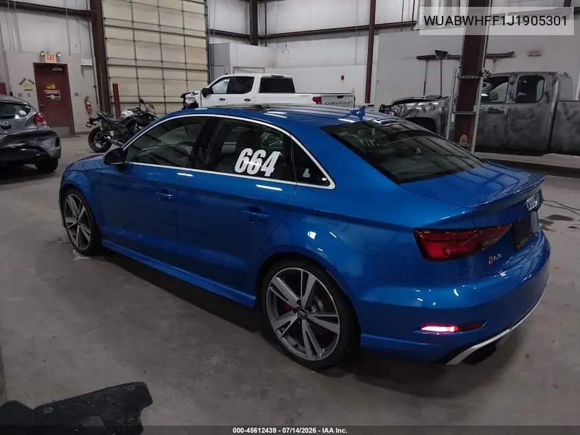 2018 Audi Rs 3 2.5T VIN: WUABWHFF1J1905301 Lot: 45612439