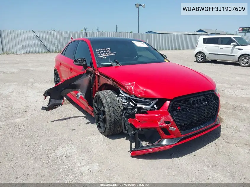 2018 Audi Rs 3 2.5T VIN: WUABWGFF3J1907609 Lot: 45641386