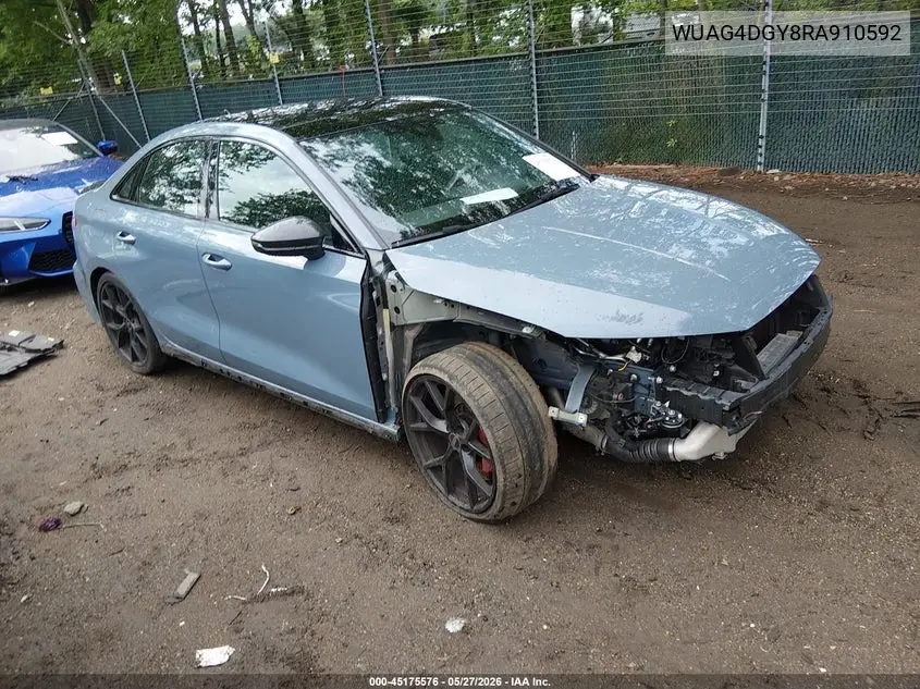 2024 Audi Rs 3 Tfsi Quattro S Tronic VIN: WUAG4DGY8RA910592 Lot: 45175576
