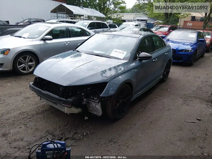 2024 Audi Rs 3 Tfsi Quattro S Tronic VIN: WUAG4DGY8RA910592 Lot: 45175576