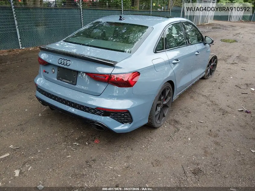 2024 Audi Rs 3 Tfsi Quattro S Tronic VIN: WUAG4DGY8RA910592 Lot: 45175576