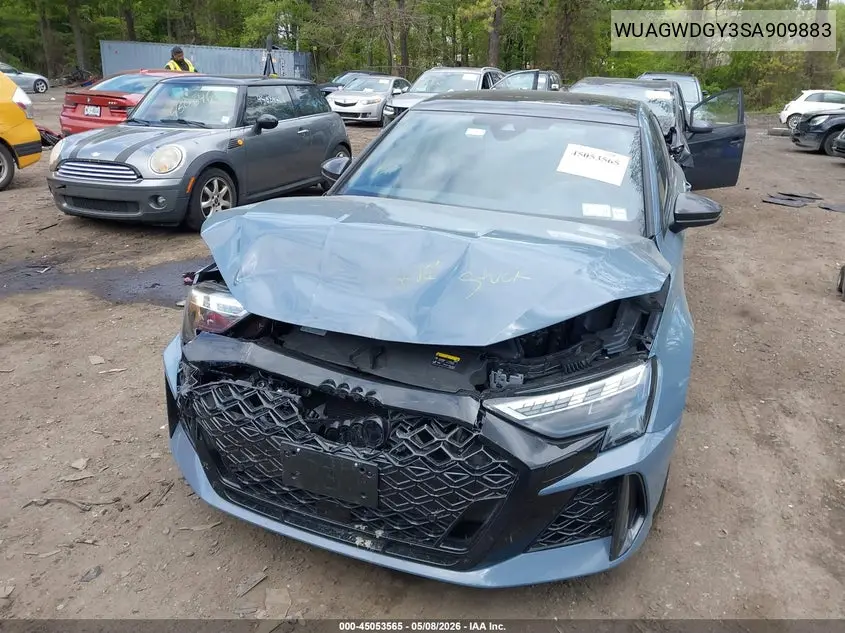 2025 Audi Rs 3 Tfsi Quattro S Tronic VIN: WUAGWDGY3SA909883 Lot: 45053565