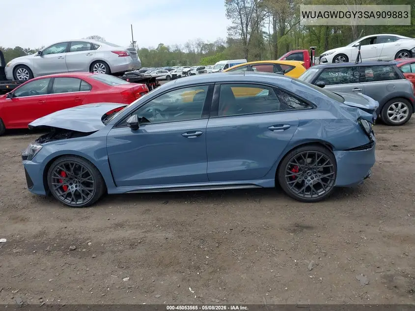 2025 Audi Rs 3 Tfsi Quattro S Tronic VIN: WUAGWDGY3SA909883 Lot: 45053565